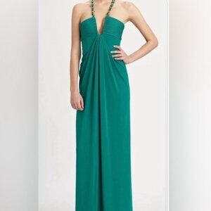 BCBGMaxAzria Emerald Halter Maxi Dress – Size S